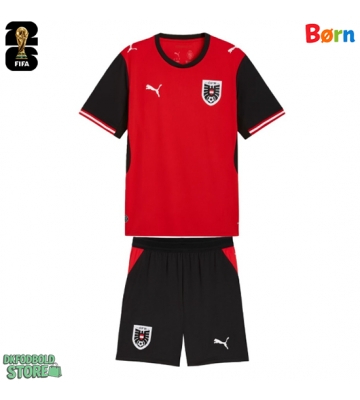 Østrig Replika Babytøj Hjemmebanesæt Børn VM 2026 Kortærmet (+ Korte bukser)